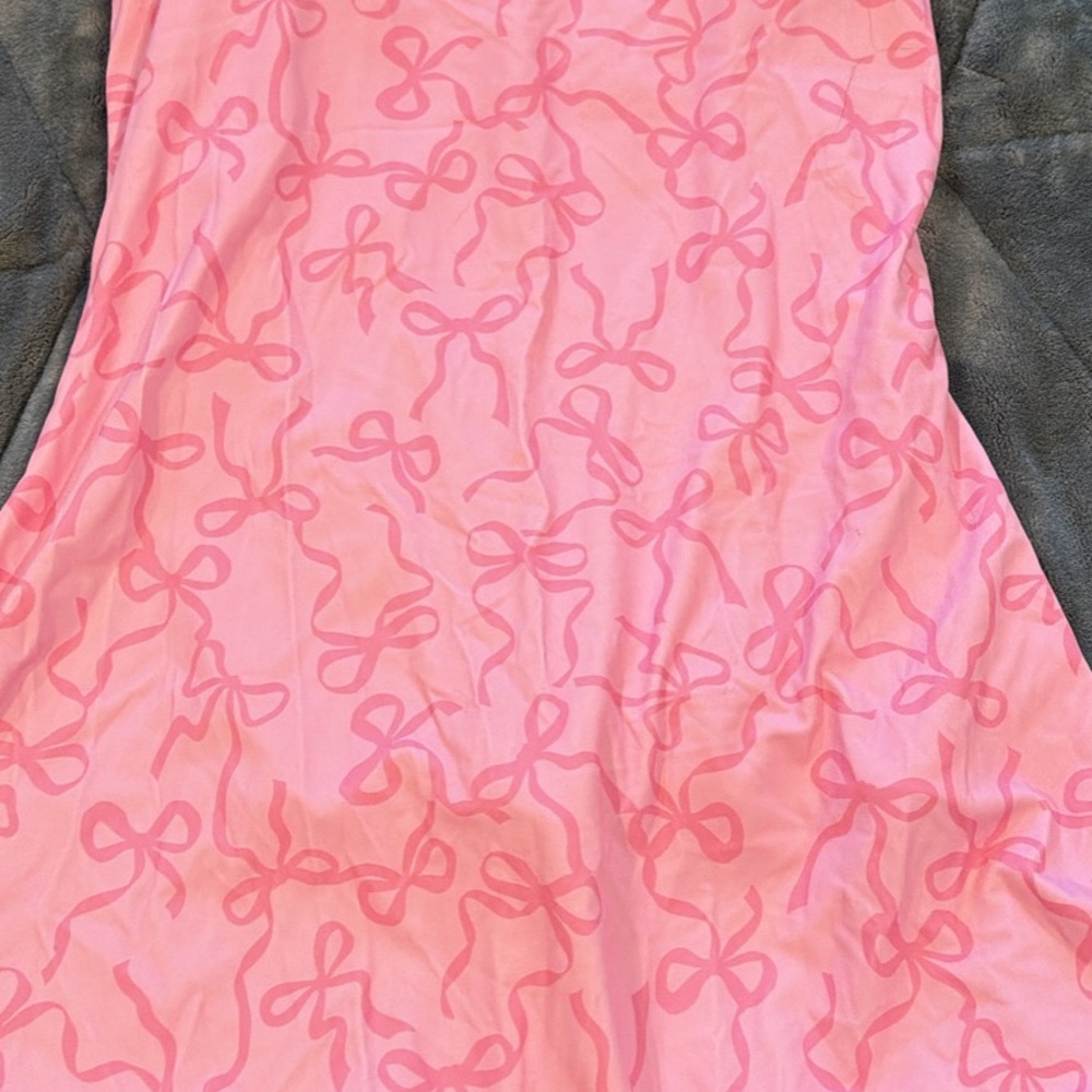 Pink Bow Patterned Dress